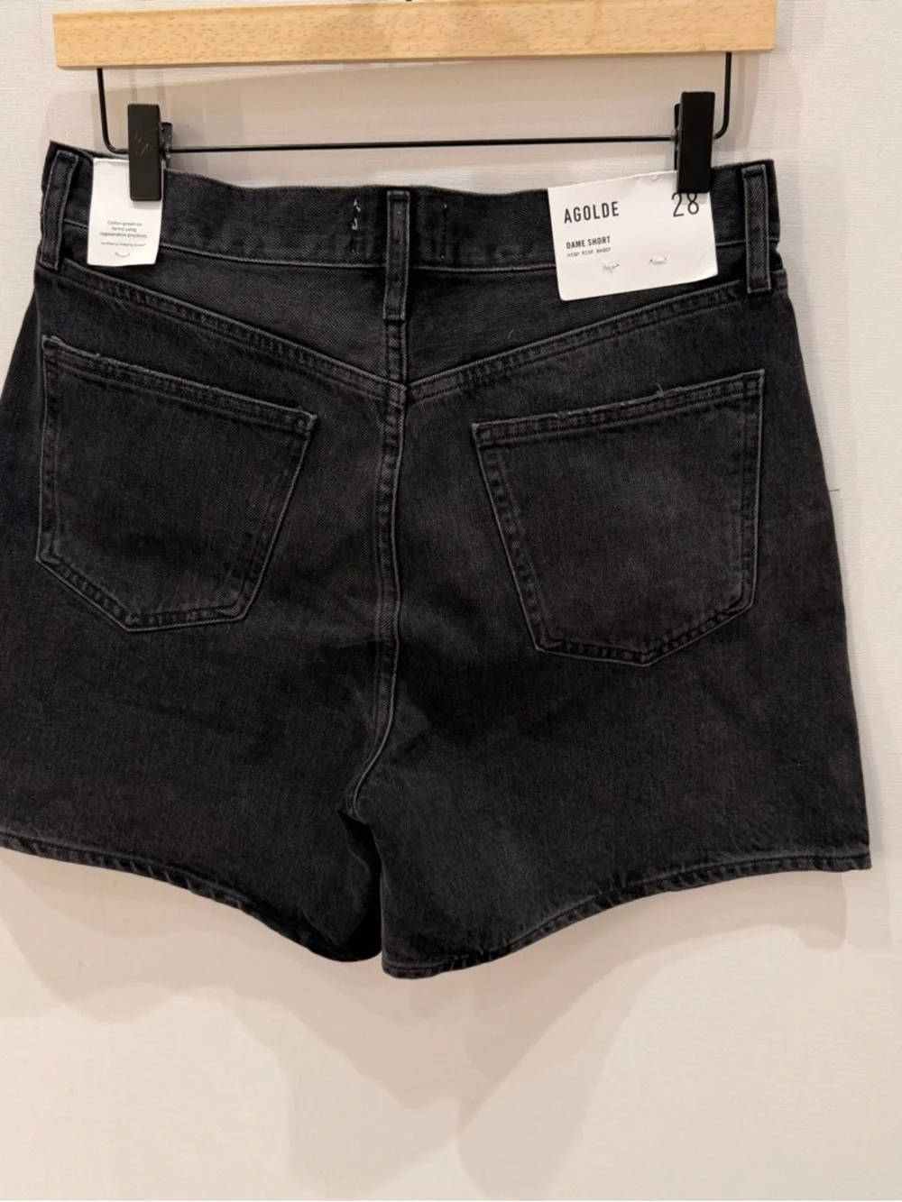 AGOLDE Dame High-Rise Black Denim Shorts - Picture 4 of 4